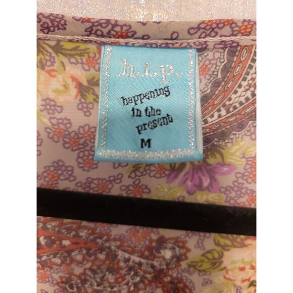 H.I.P Happening in the present M Boho Fairy Y2K‎ Floral Paisley Lace Blouse - Picture 3 of 7